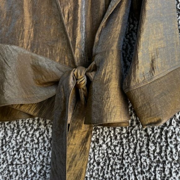 COLDWATER CREEK Bronze Waist Tie Blouse - Picture 3 of 6
